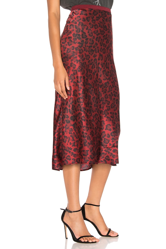 view 2 of 4 Bar Silk Midi Skirt in Red Leopard