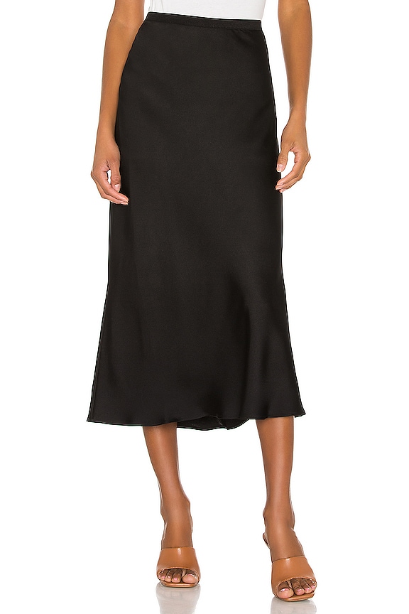 ANINE BING Bar Silk Skirt in Black | REVOLVE