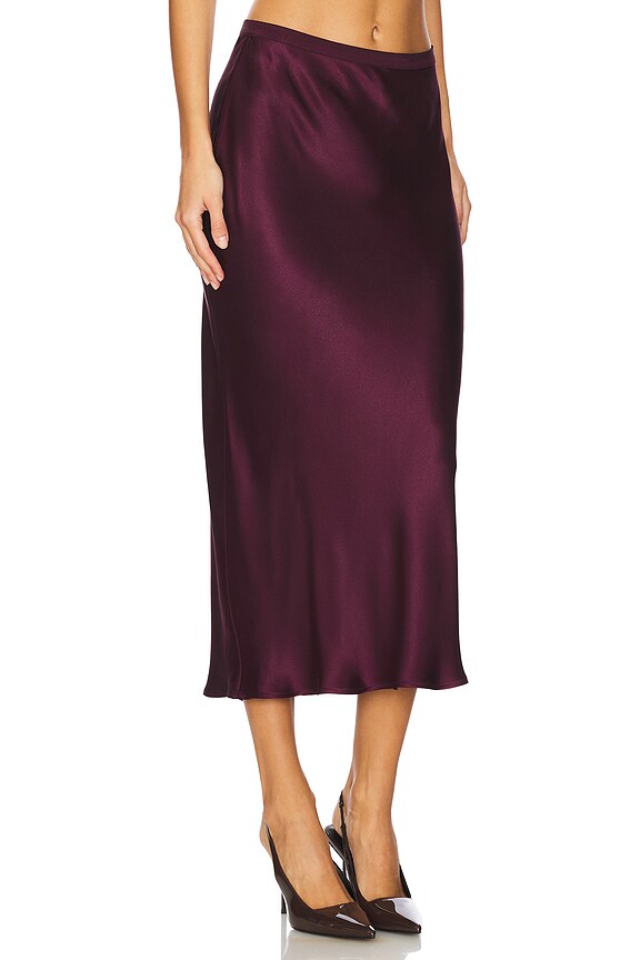 view 2 of 6 Bar Silk Skirt in Bordeaux