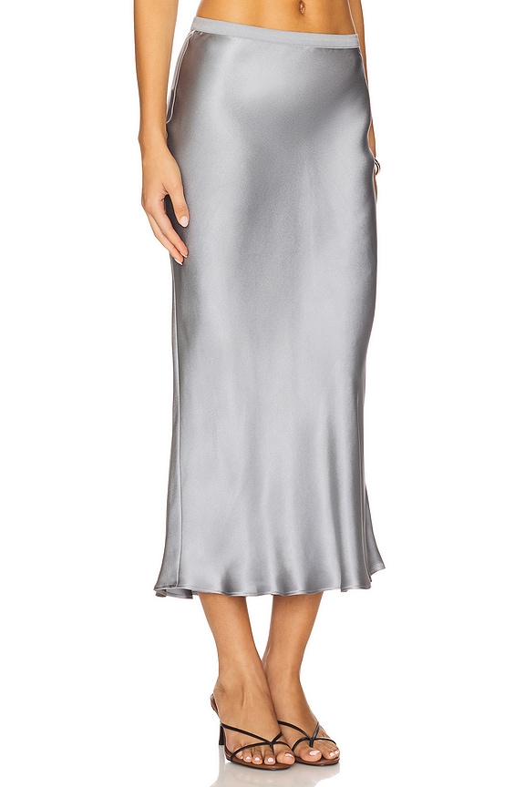 view 2 of 6 Bar Silk Skirt in Pastel Blue