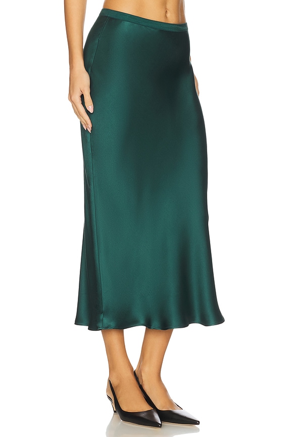 view 2 of 6 Bar Silk Skirt in Dark Teal
