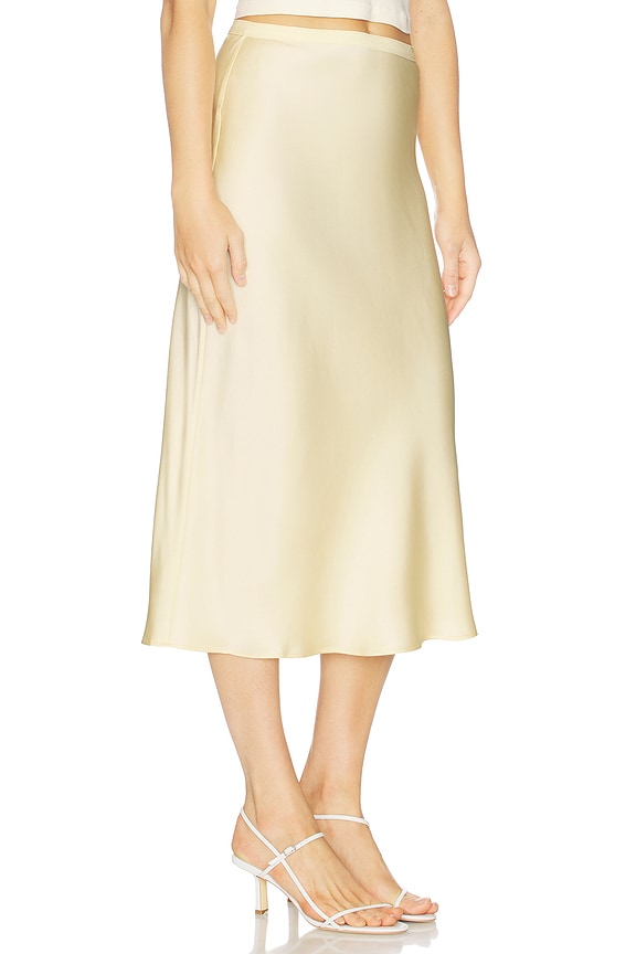 view 2 of 6 Bar Silk Skirt in Butter Yellow