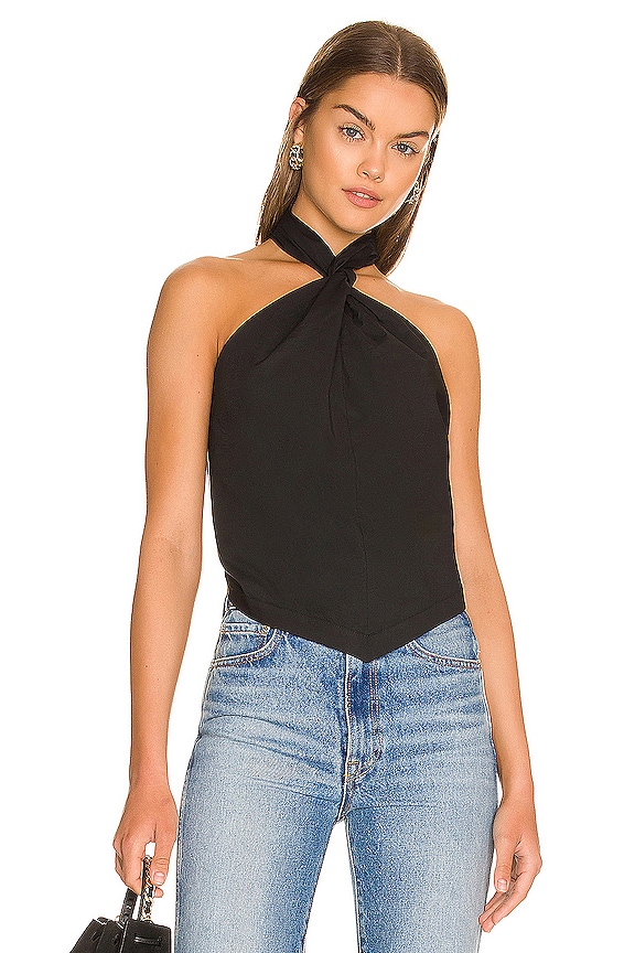 ANINE BING Marilyn Top in Black | REVOLVE