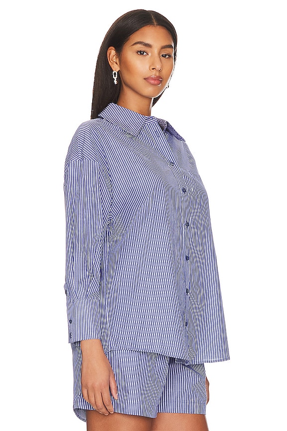 view 2 of 4 CAMISA MIKA in Blue & White Stripe