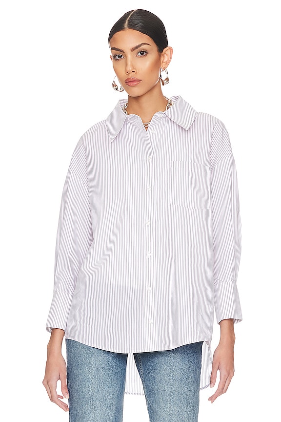 view 2 of 6 CHEMISE MIKA in White And Lavender Stripe