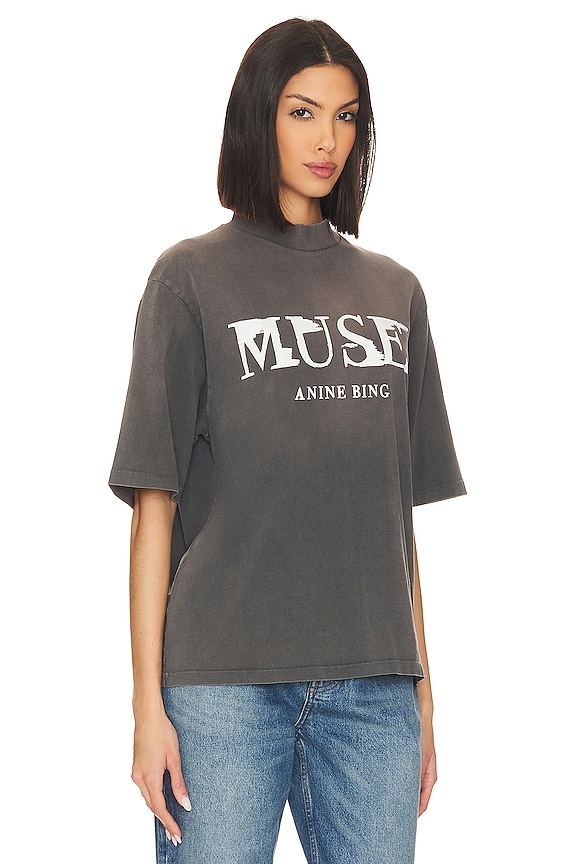 view 2 of 4 ФУТБОЛКА WES PAINTED MUSE in Washed Faded Black