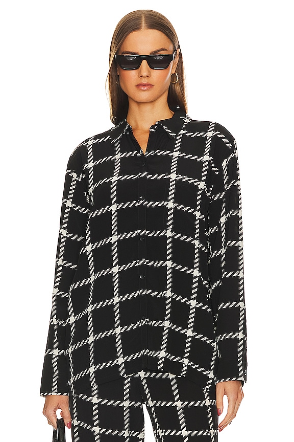 view 2 of 5 MOUNTAIN 탑 in Black & White Plaid