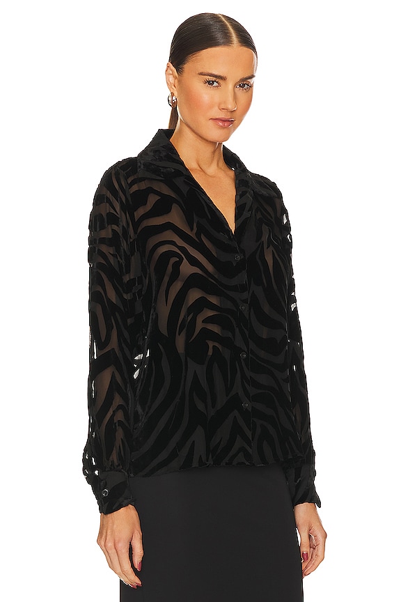 view 2 of 4 Mylah Shirt in Black Zebra Burnout