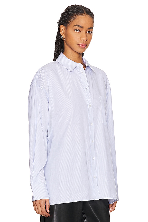 view 2 of 5 Chrissy Shirt in Blue & White Stripe