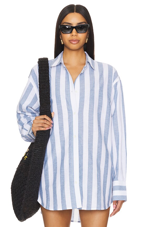 view 2 of 5 Plaza Shirt in White & Blue