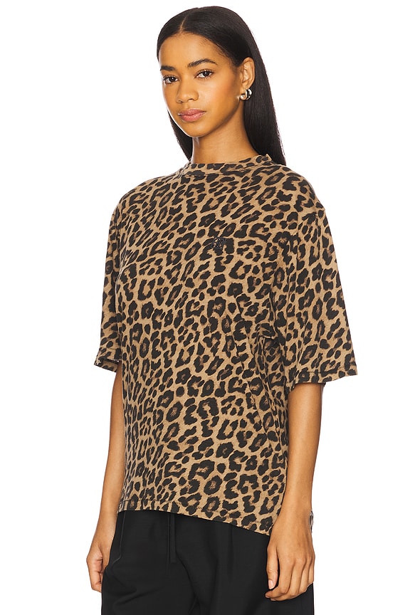 view 2 of 5 T-SHIRT AVI in Black & Brown Leopard