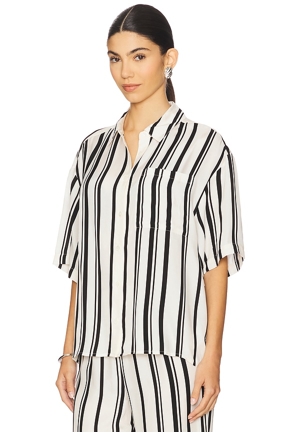 view 2 of 4 COCO ポロシャツ in Ivory & Black Monogram Stripe