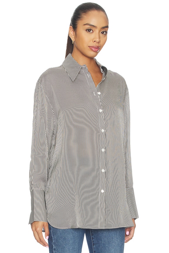 view 2 of 5 Bridget Shirt in White And Black Mini Stripe