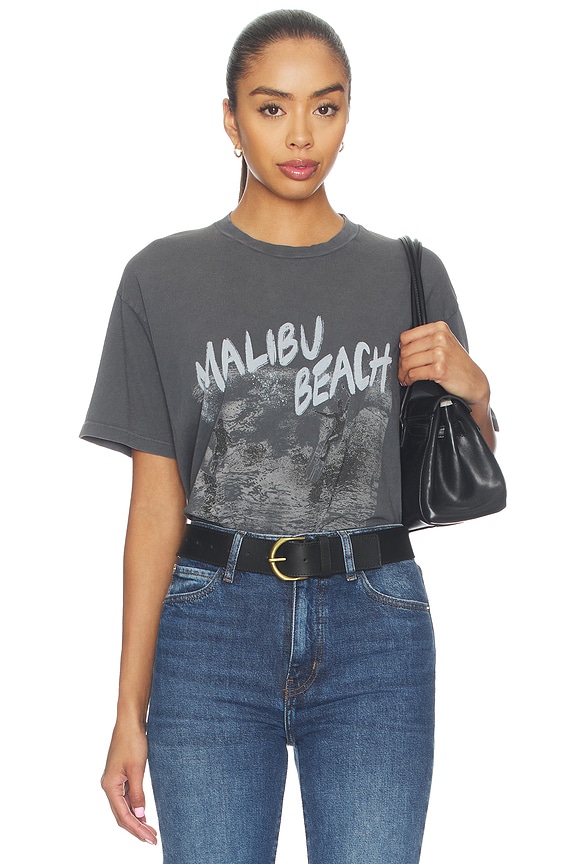 view 1 of 5 Cade Tee Surfer Black Blue in Washed Black