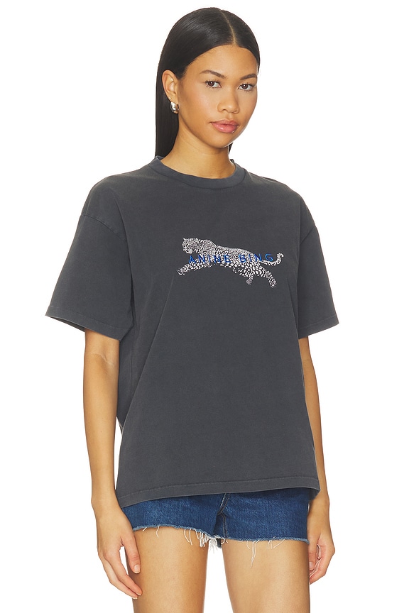 view 2 of 5 Cade Tee Leopard in Washed Black