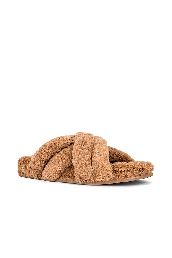 view 2 of 5 Lizzie Faux Fur Slide in Camel