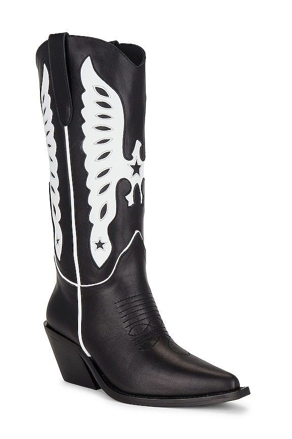 view 2 of 5 BOTTINES MID CALF TANIA in Black & White