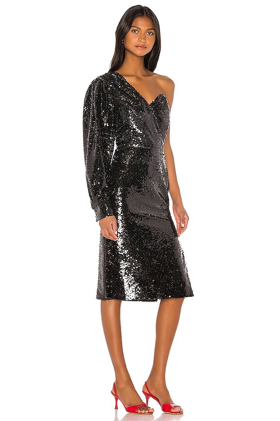 view 2 of 4 One Shoulder Sequin Dress in Black