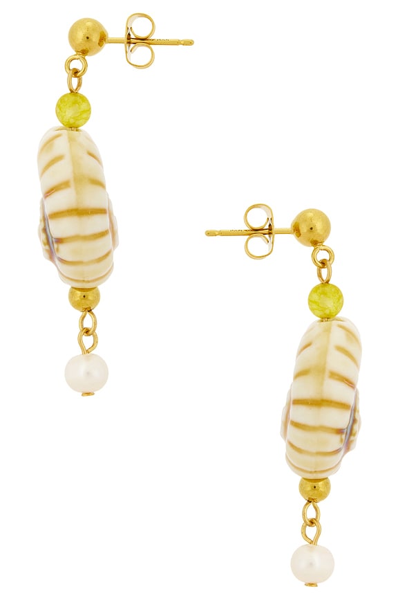 view 2 of 2 PENDIENTES LARGOS SEASIDE in Caramel Cream