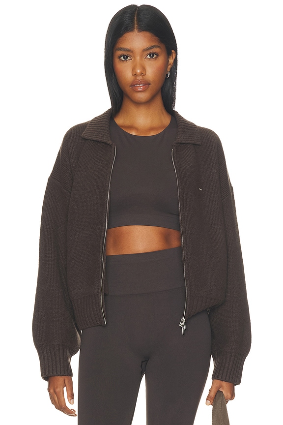view 2 of 5 Collared Bomber Jacket in Coffee Bean