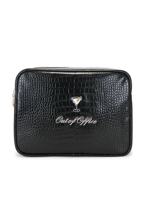 view 1 of 4 Out Of Office Martini Croc Pouch in Black