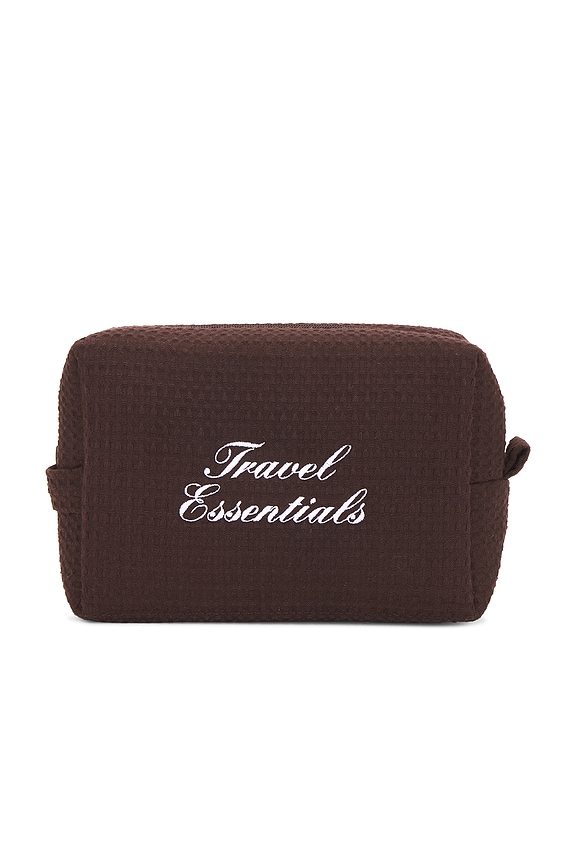 view 1 of 6 Travel Essentials Waffle Pouch in Chocolate