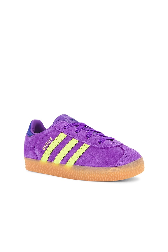 view 2 of 6 Toddler Gazelle Sneaker in Active Purple, Solar Yellow, & Collegiate Purple