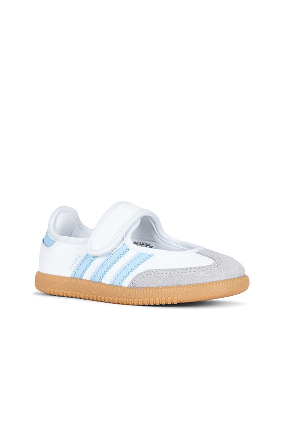 view 2 of 6 ZAPATO PLANO SAMBA JANE in White, Clear Sky, & Gum 3