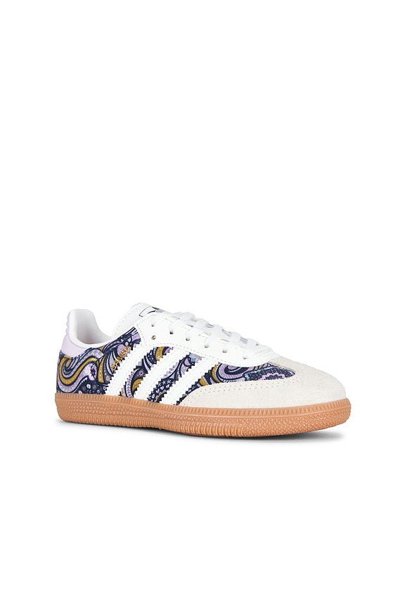 view 2 of 6 Kids Liberty Of London Samba Og Sneaker in Core White, Orchid Fusion, & Gum 2