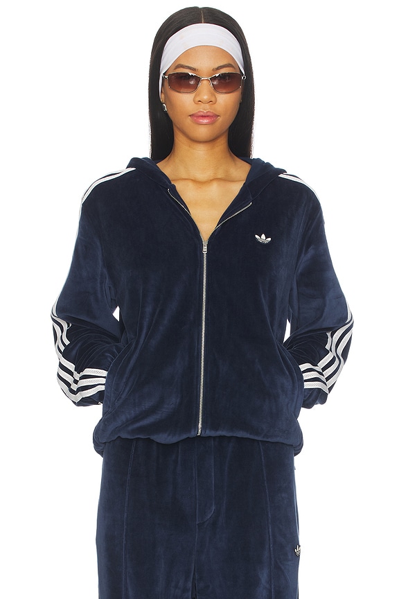 view 2 of 6 x Wales Bonner Velour Track Jacket in Collegiate Navy