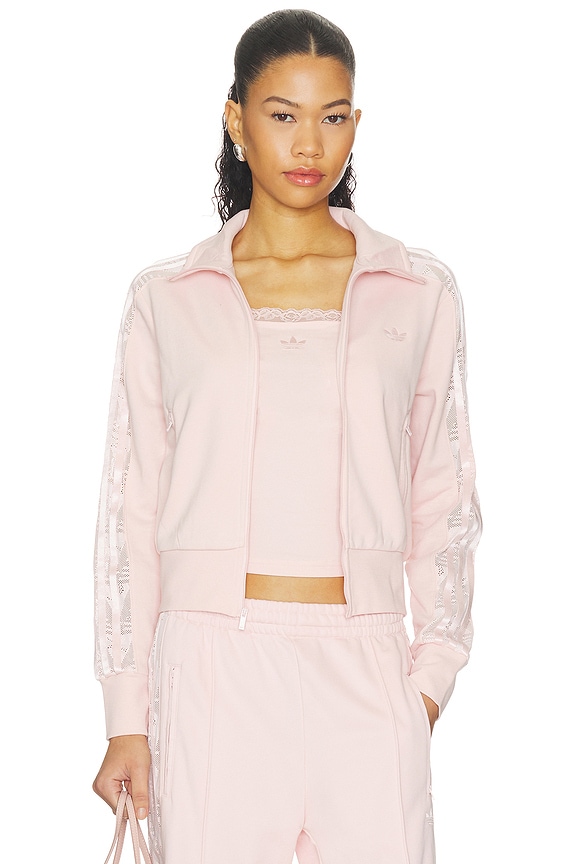view 1 of 5 Firebird Lace Track Top in Sandy Pink