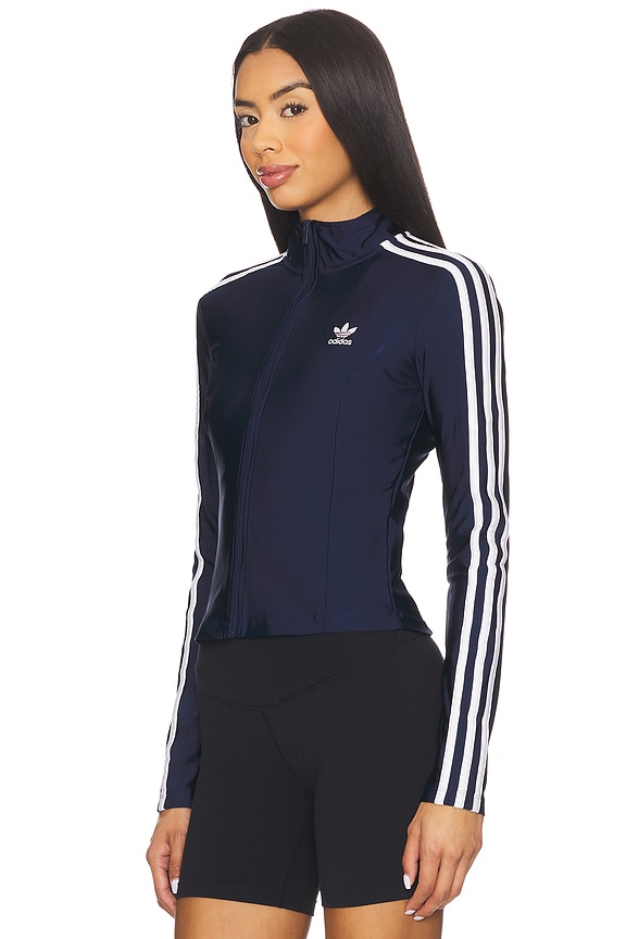 view 2 of 4 3 Stripe Slim Track Top in Night Indigo