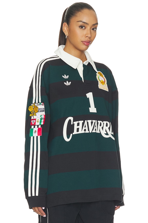 view 2 of 5 Chavarria Portero Long Sleeve Rugby Top in Black, Aurora, & Ivy