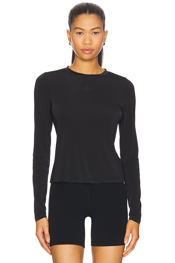 view 2 of 5 Sheer 3 Stripe Long Sleeve in Black