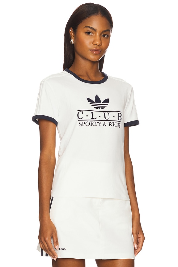 view 2 of 4 x Sporty & Rich Graphic T-Shirt in Core White & Night Navy