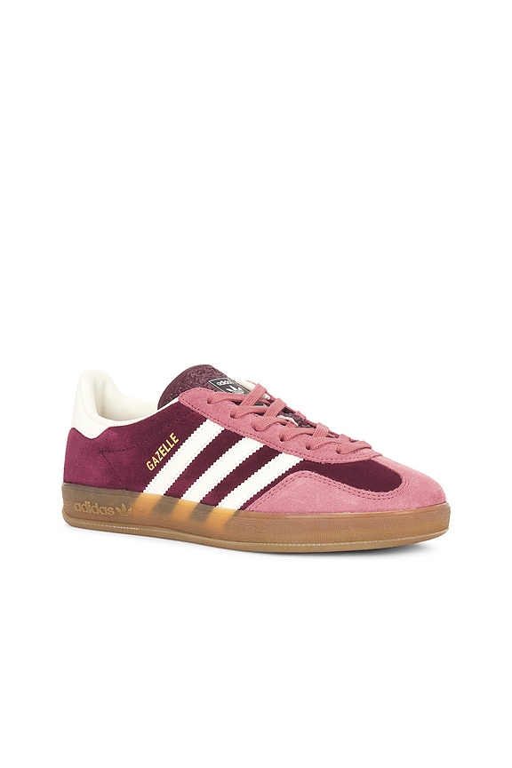 view 2 of 7 Gazelle Indoor Sneaker in Maroon, White, & Preloved Crimson