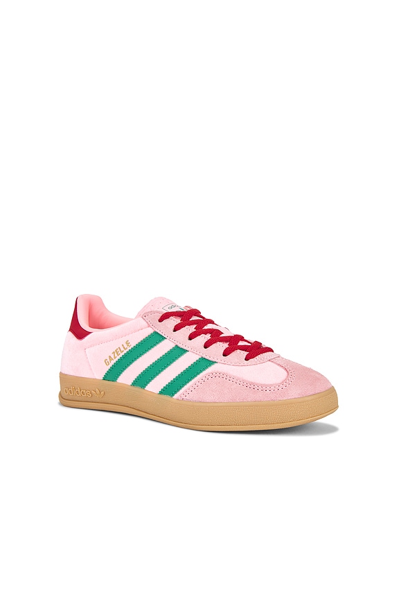 view 2 of 6 GAZELLE 실내 운동화 in Court Green, Glow Pink, & Gum 3