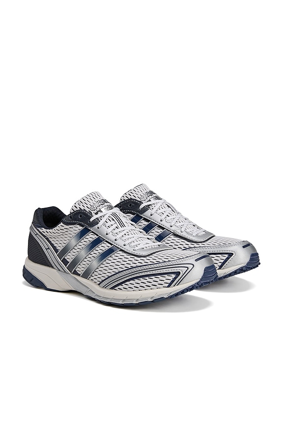 view 2 of 8 X Sporty & Rich Adizero Adios Sneaker in Cloud White, Collegiate Navy, & Cloud White