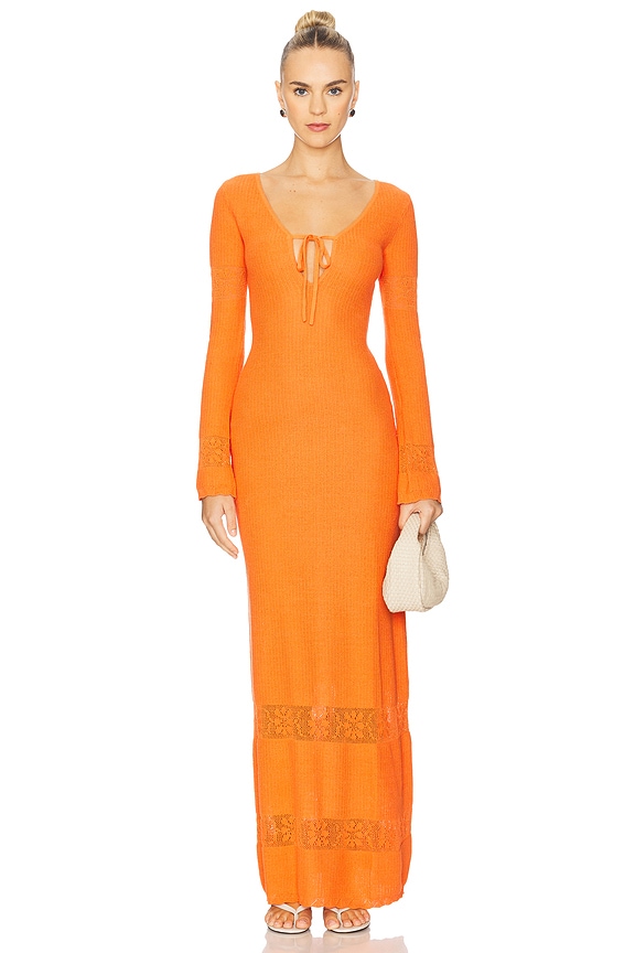 view 1 of 3 Rita Crochet Dress in Tangerine
