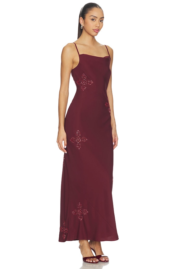 view 2 of 4 VESTIDO CON CUENTAS A MANO FREJA in Port