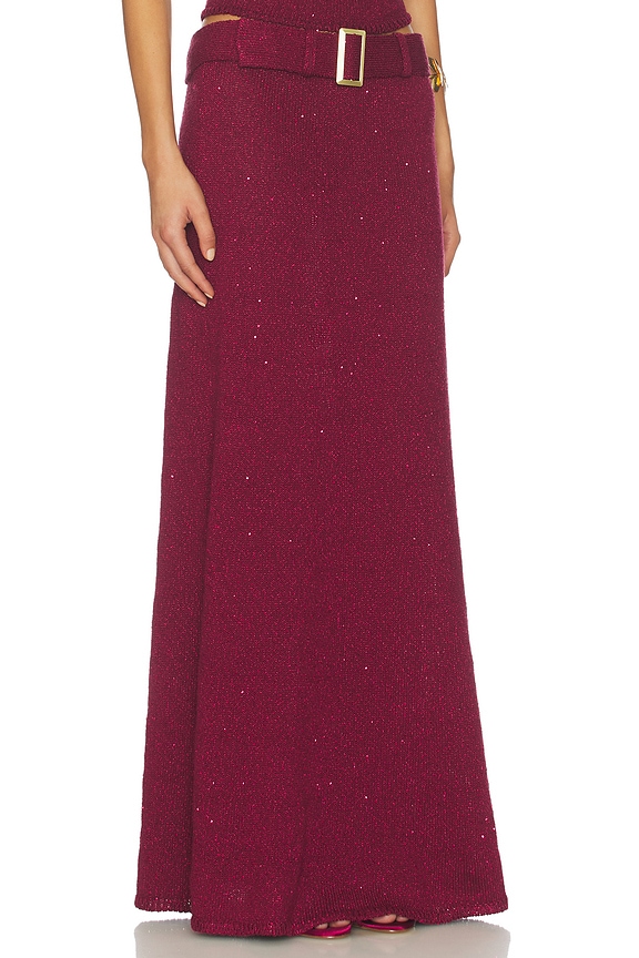 view 2 of 6 Alma Belted Skirt in Port Sequin