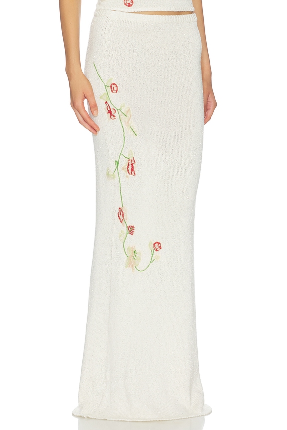 view 2 of 6 Carolina Embroidered Skirt in Star White Sequin