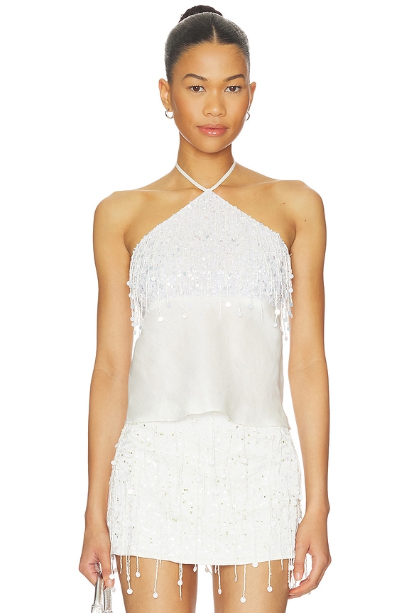 view 1 of 5 Rosanna Hand Beaded Camisole in Salt