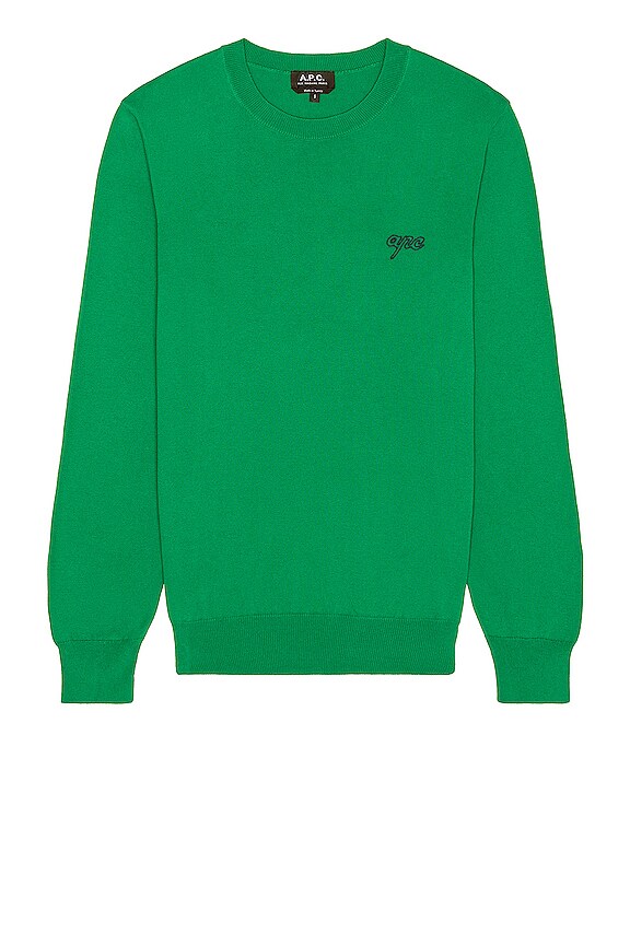 A.P.C. Otis Pullover Sweatshirt in Green | REVOLVE