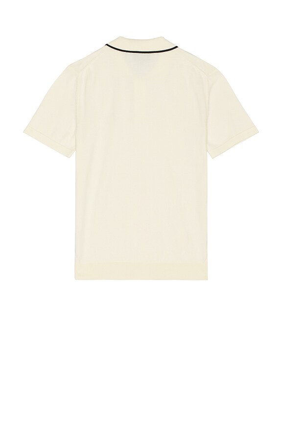 view 2 of 4 Fynn Short Sleeve Polo in White & Black