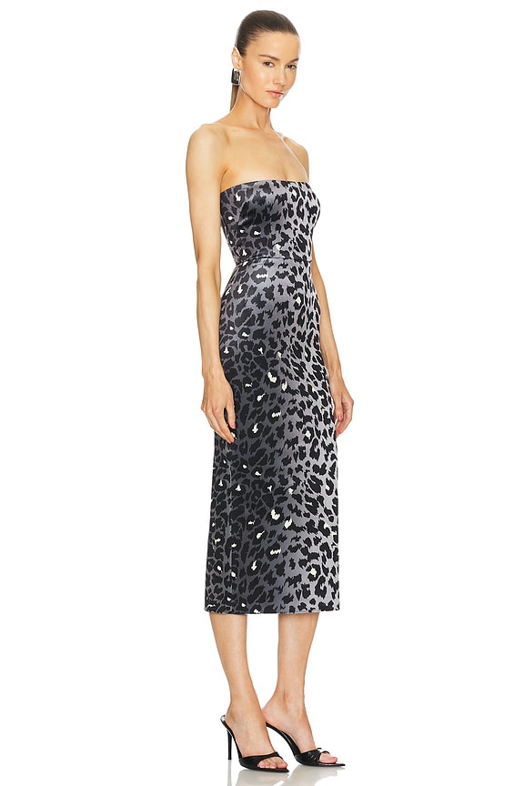 view 2 of 3 Strapless Dress in Silver Leopard