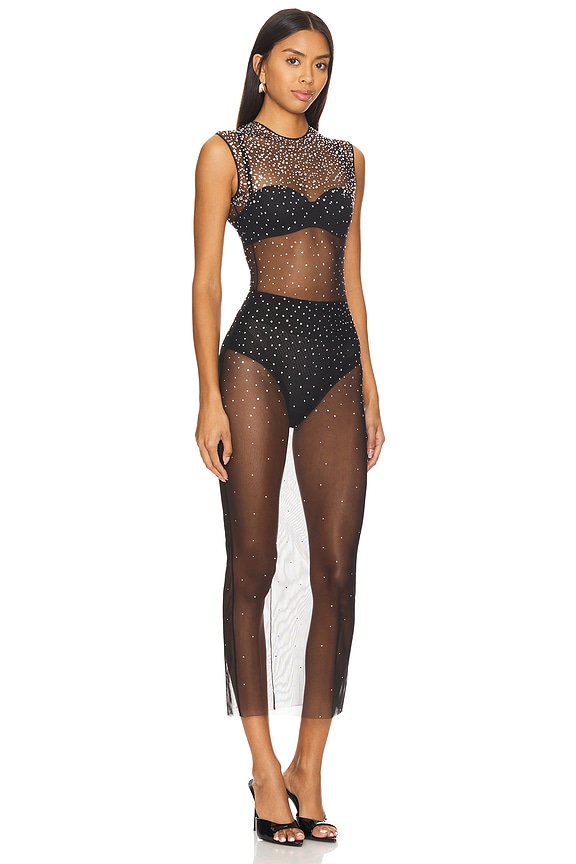 view 2 of 4 Crystal Mesh Maxi Dress in Black