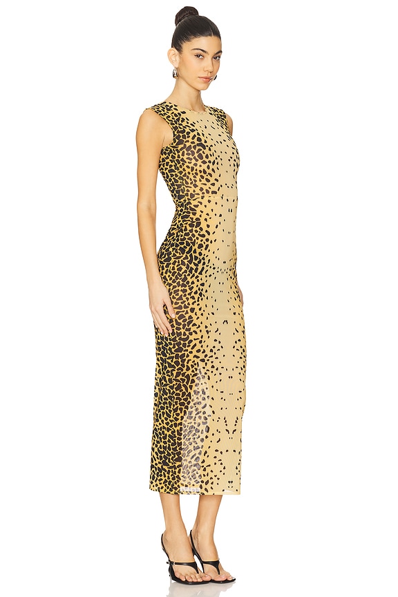 view 2 of 3 Sleeveless Power Mesh Midi Dress in Cheetah