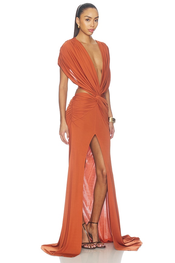 view 2 of 3 Cutout Twist Gown in Clay
