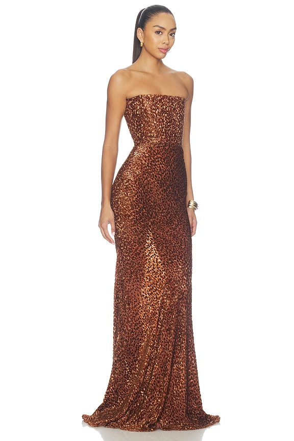 view 2 of 4 Strapless Draped Gown in Bronze